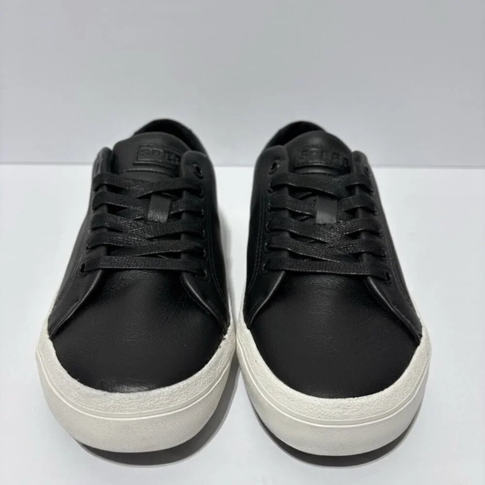 Sperry Men’s Striper Leather Sneakers Black, Size 4.5 M